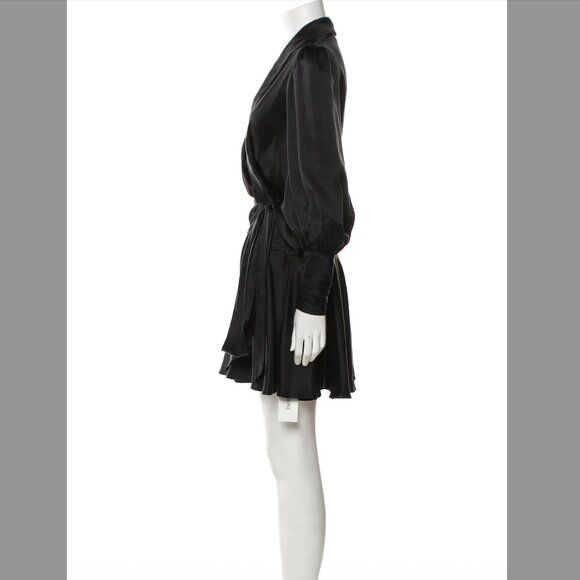 Zimmermann Black 100% Silk Wrap Dress Size Small - Picture 3 of 3